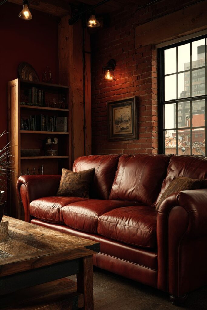 Rustic Barn Red Exposed Brick Character