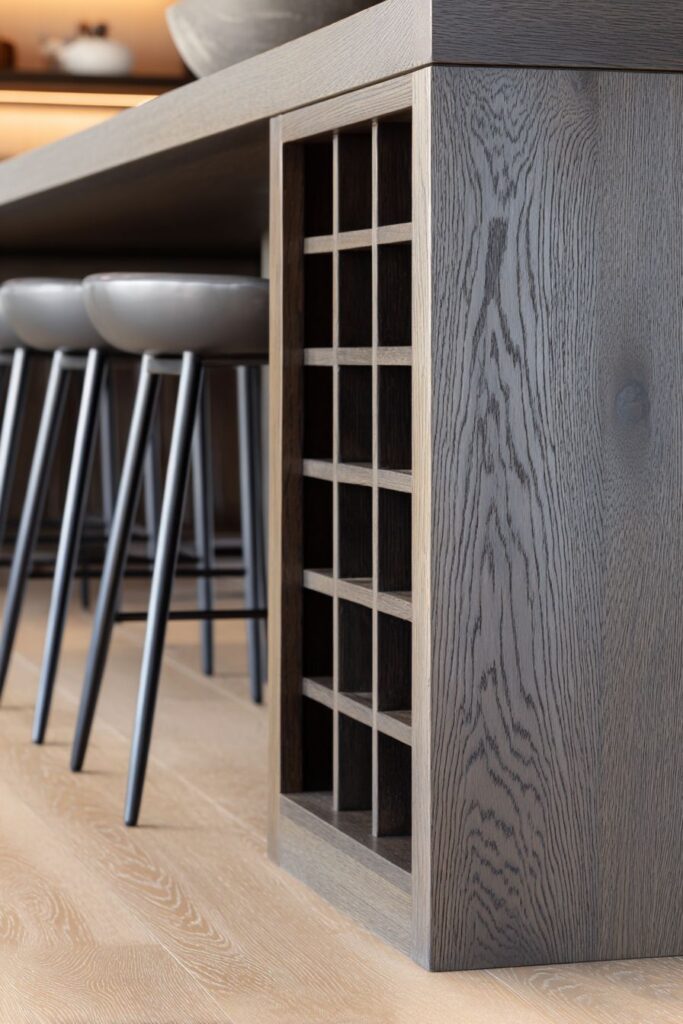 Counter-Height Table with Wine Rack Storage