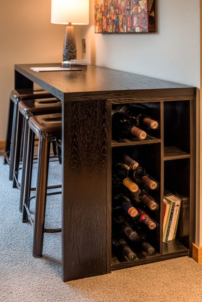 Counter-Height Table with Wine Rack Storage