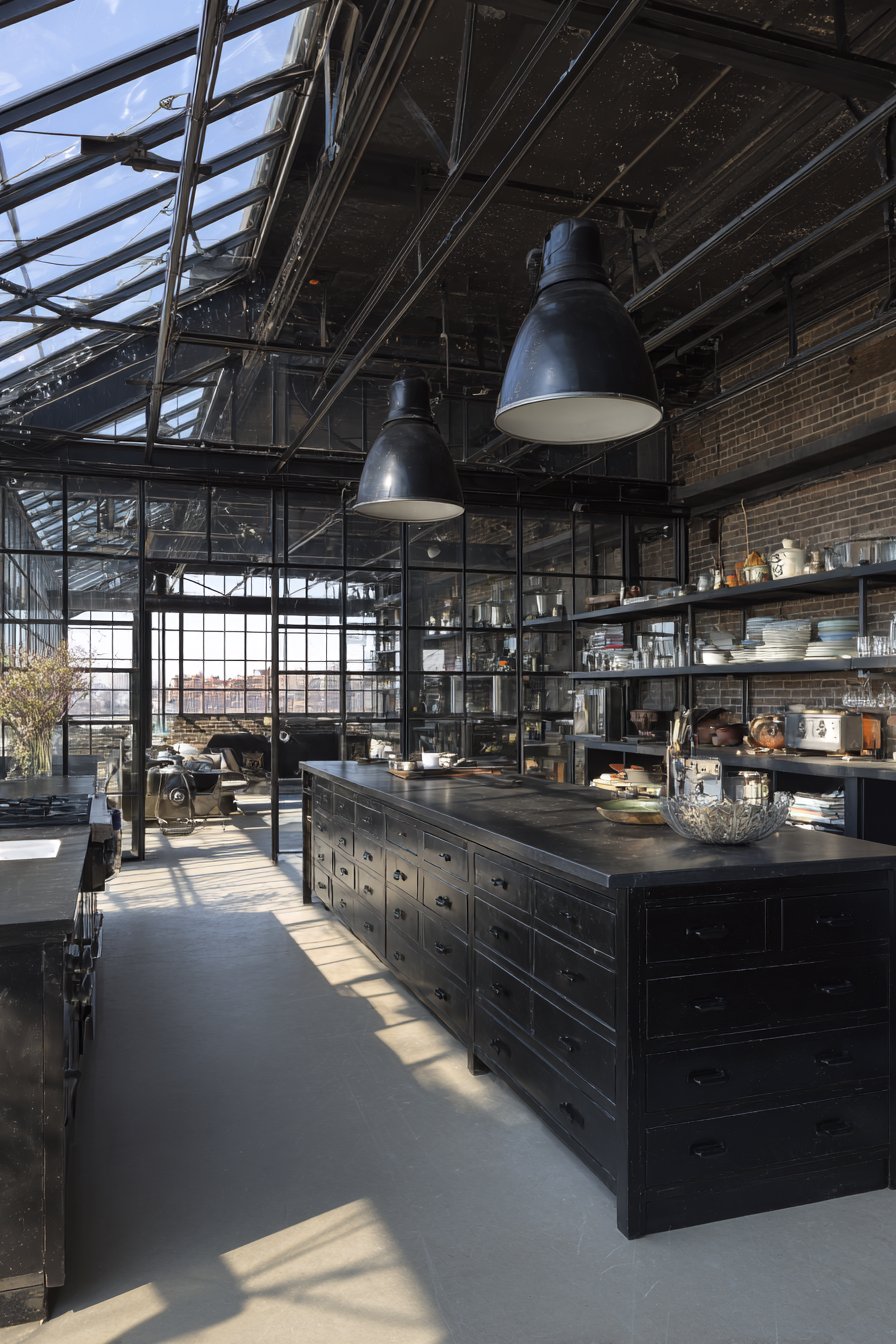 Design with Minimal Upper Cabinets and Open Space