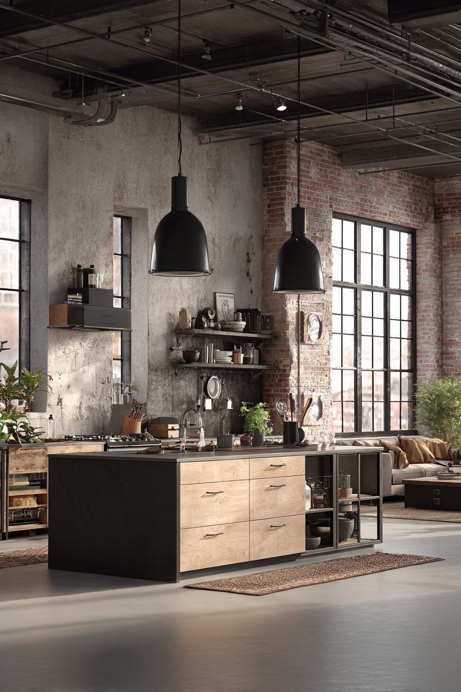 Design with Minimal Upper Cabinets and Open Space