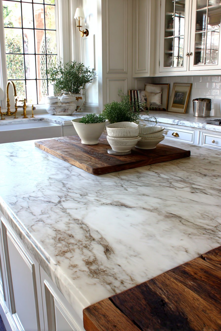 Marble or Butcher Block Countertops