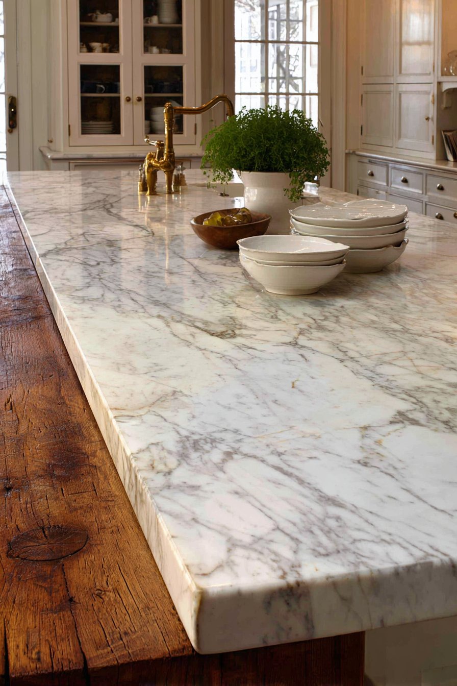 Marble or Butcher Block Countertops