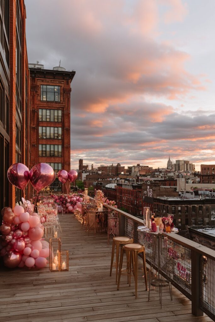 Urban Rooftop Evening Celebration