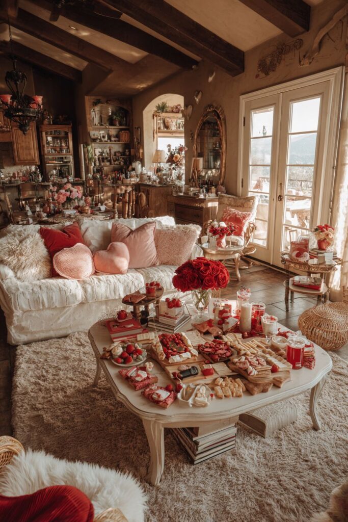 Romantic Living Room Charcuterie Experience
