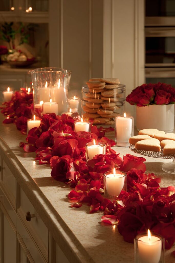 Functional Kitchen Romance with Fresh Flowers