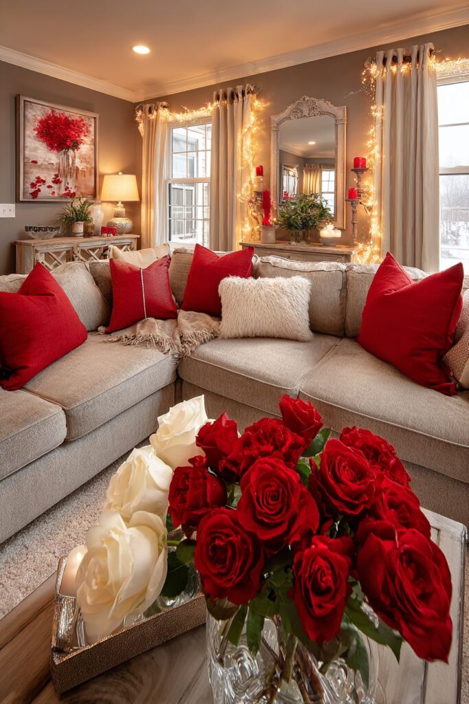 Elegant Living Room Romance with Crystal Accents