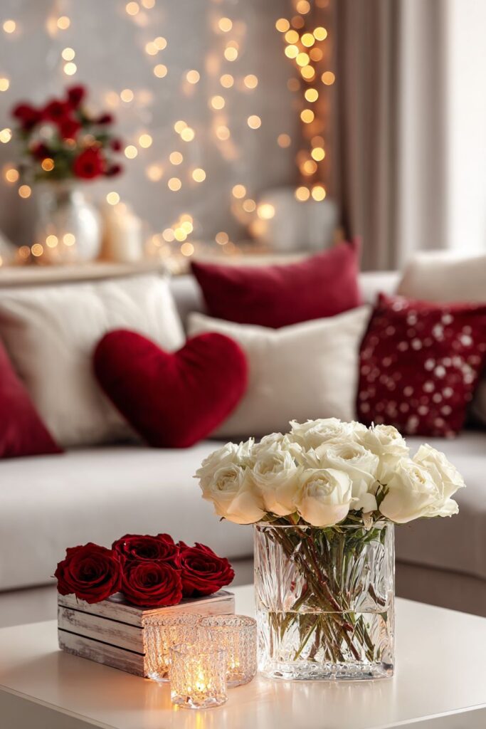 Elegant Living Room Romance with Crystal Accents