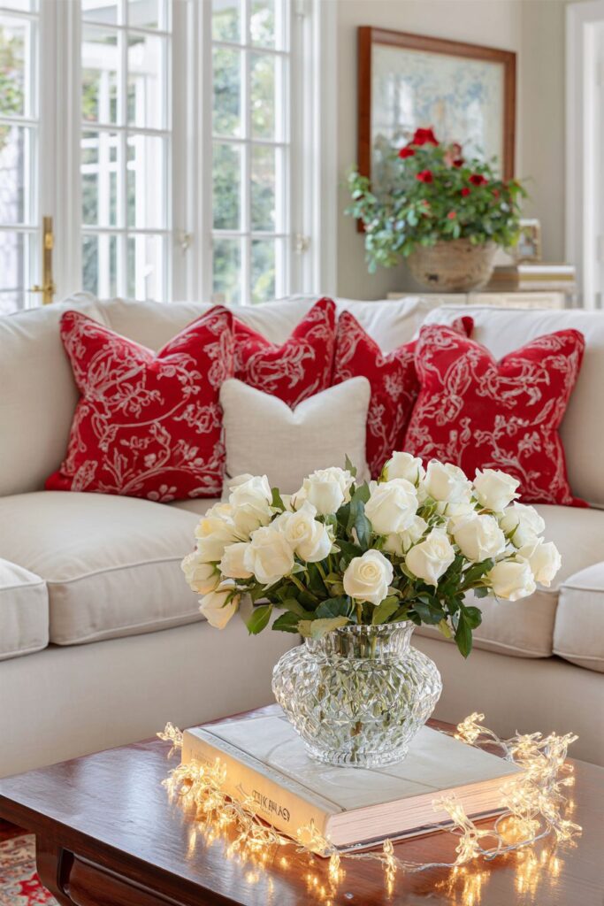 Elegant Living Room Romance with Crystal Accents