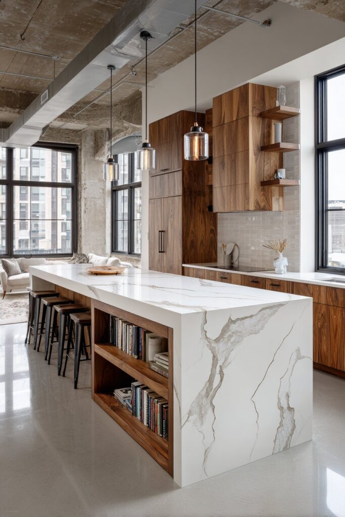 Create a Functional Kitchen Island as Room Divider