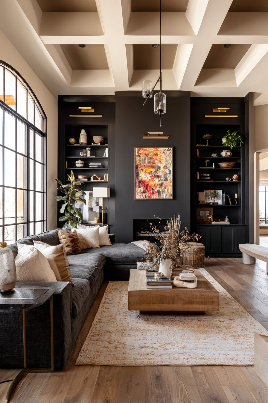 Warm Charcoal Gray Anchors Modern Luxury