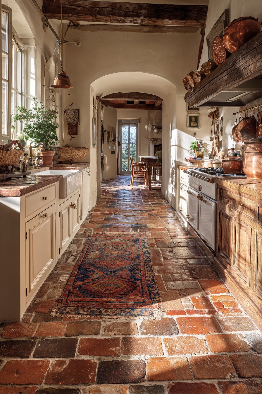 Rustic Terracotta and Stone Flooring