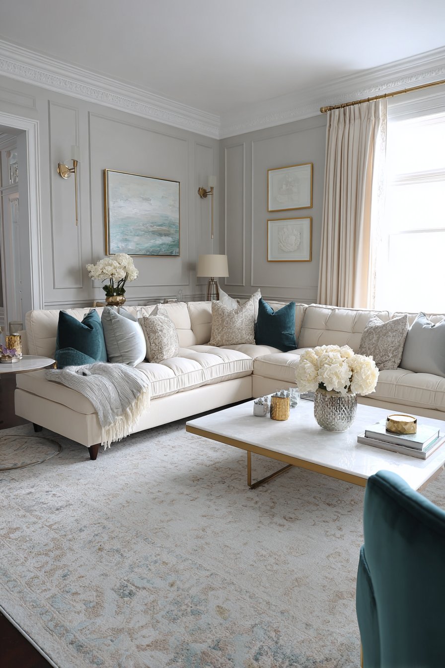Neutral Color Palettes with Sophisticated Accents Provide Timeless Elegance
