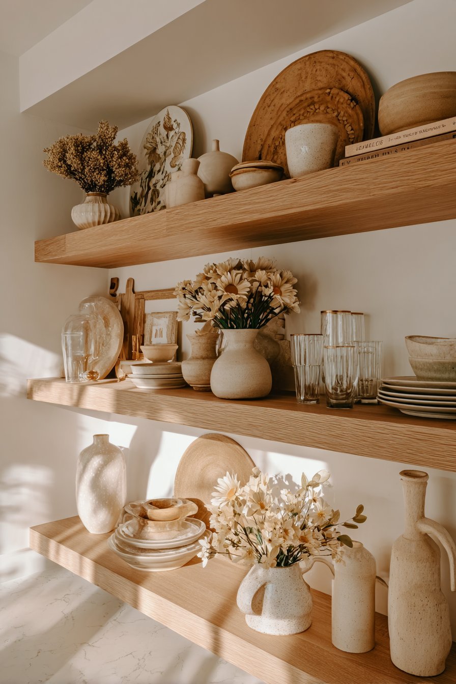 Open Shelving Displaying Curated Collections