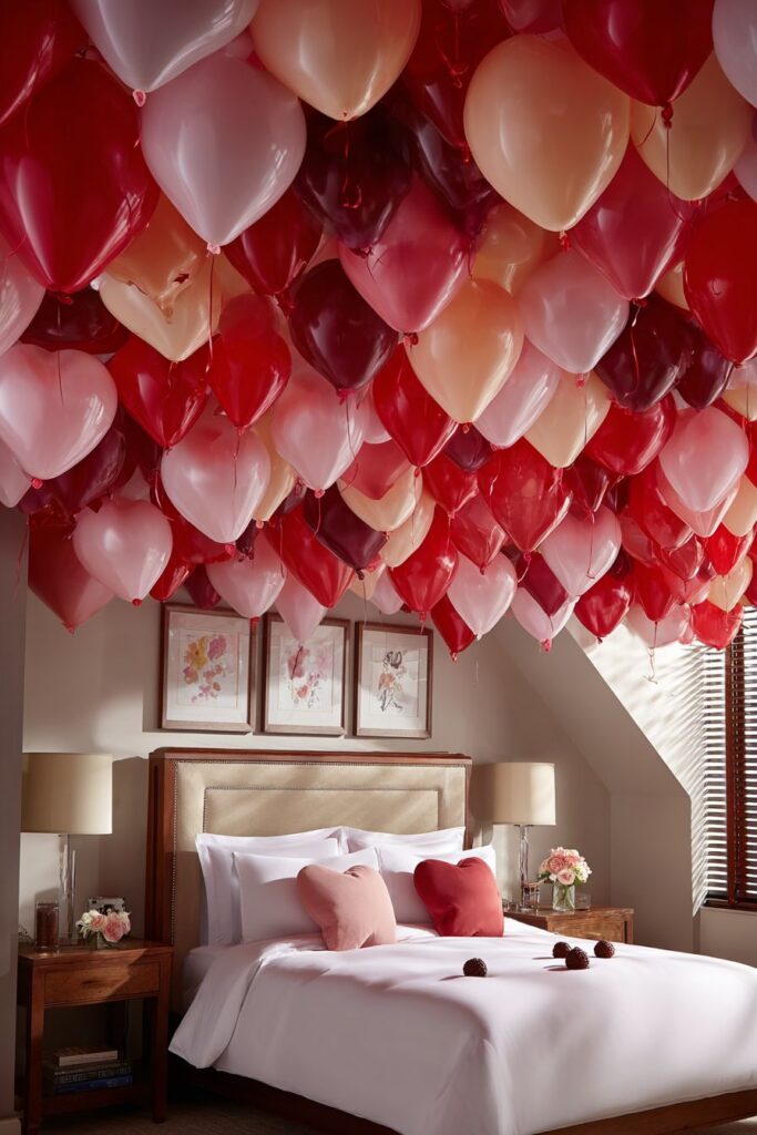 Playful Master Bedroom Balloon Surprise