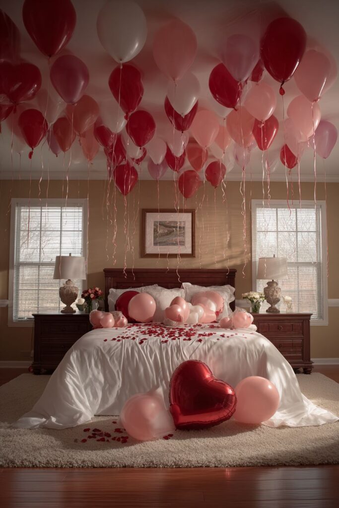Playful Master Bedroom Balloon Surprise