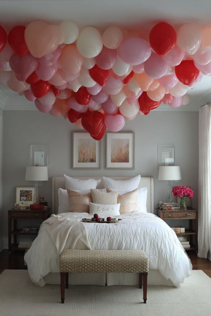 Playful Master Bedroom Balloon Surprise