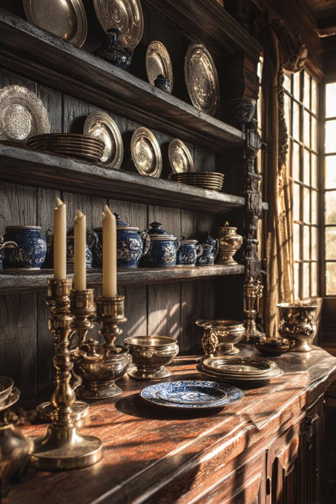 Display Colonial Accessories and Tableware