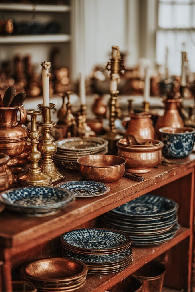 Display Colonial Accessories and Tableware