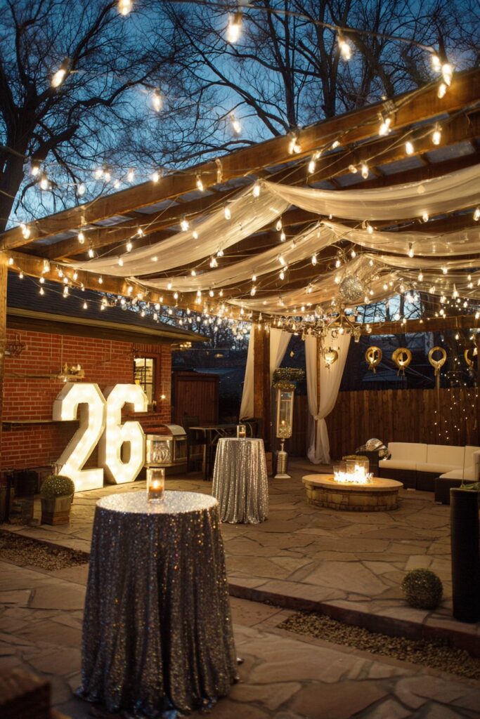 Outdoor Patio Celebration Under the Stars