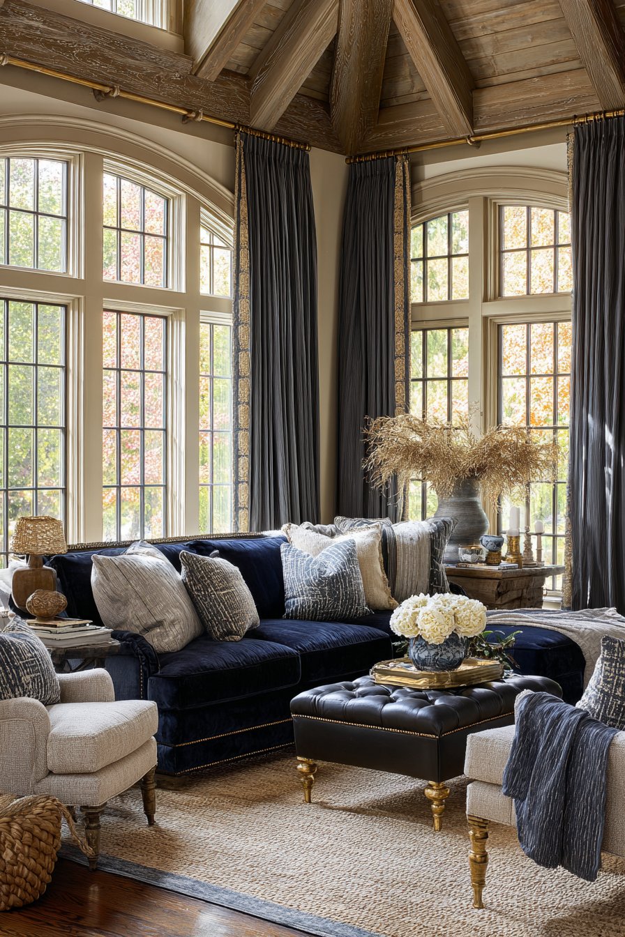 Luxurious Textiles and Textures Add Depth and Comfort