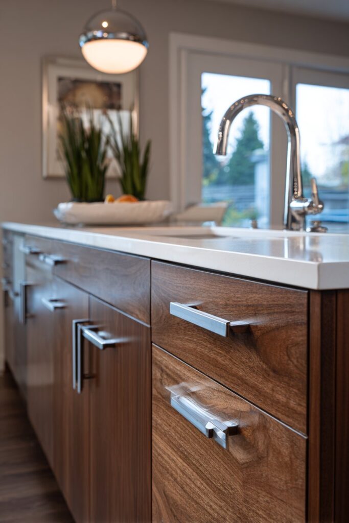 Chrome and Brass Hardware Details