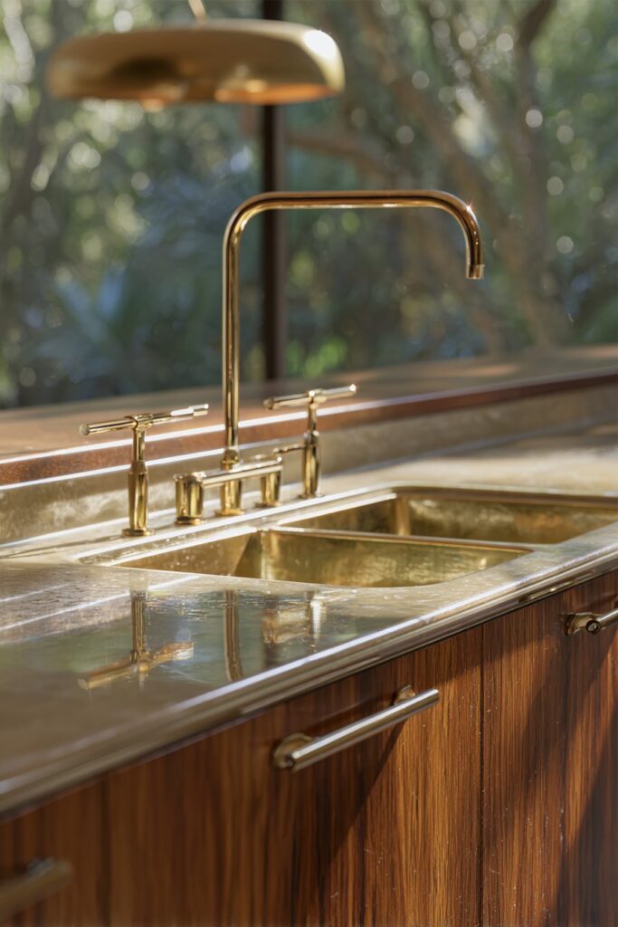 Chrome and Brass Hardware Details