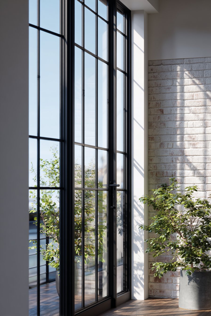 Create Contrast with Black Window Frames and Doors