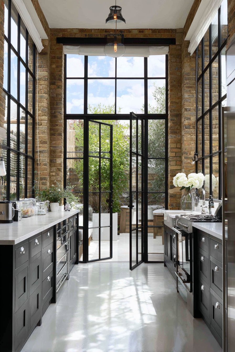 Create Contrast with Black Window Frames and Doors