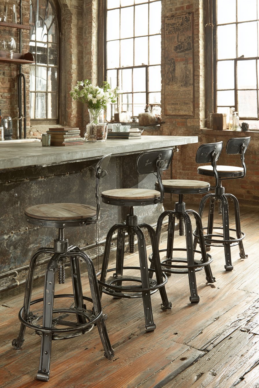 Incorporate Metal Bar Stools and Seating