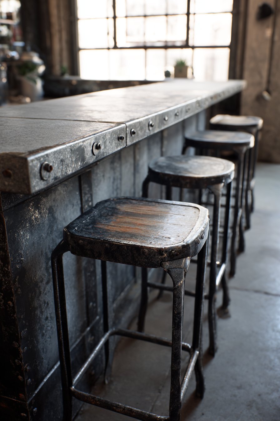 Incorporate Metal Bar Stools and Seating