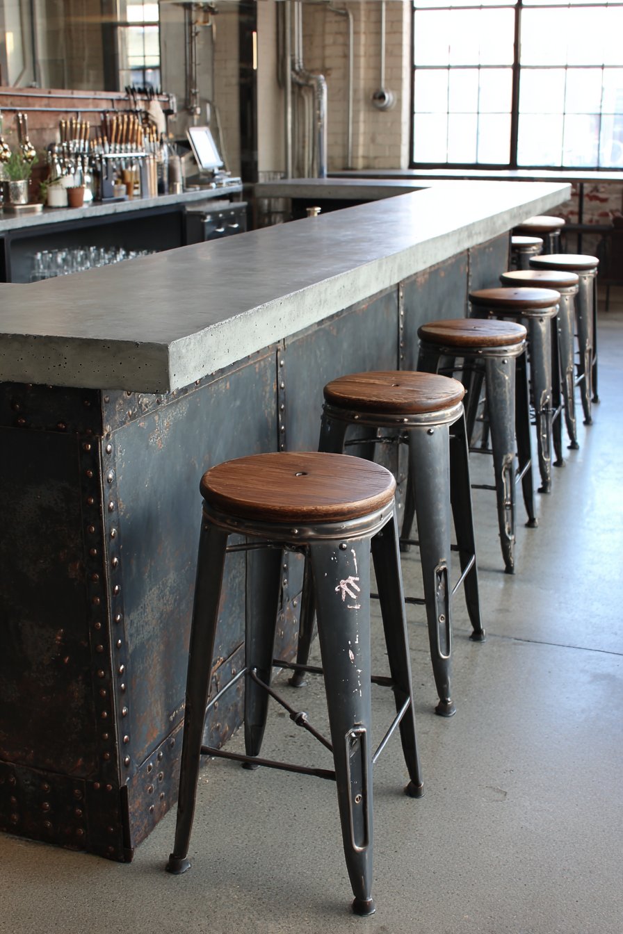 Incorporate Metal Bar Stools and Seating