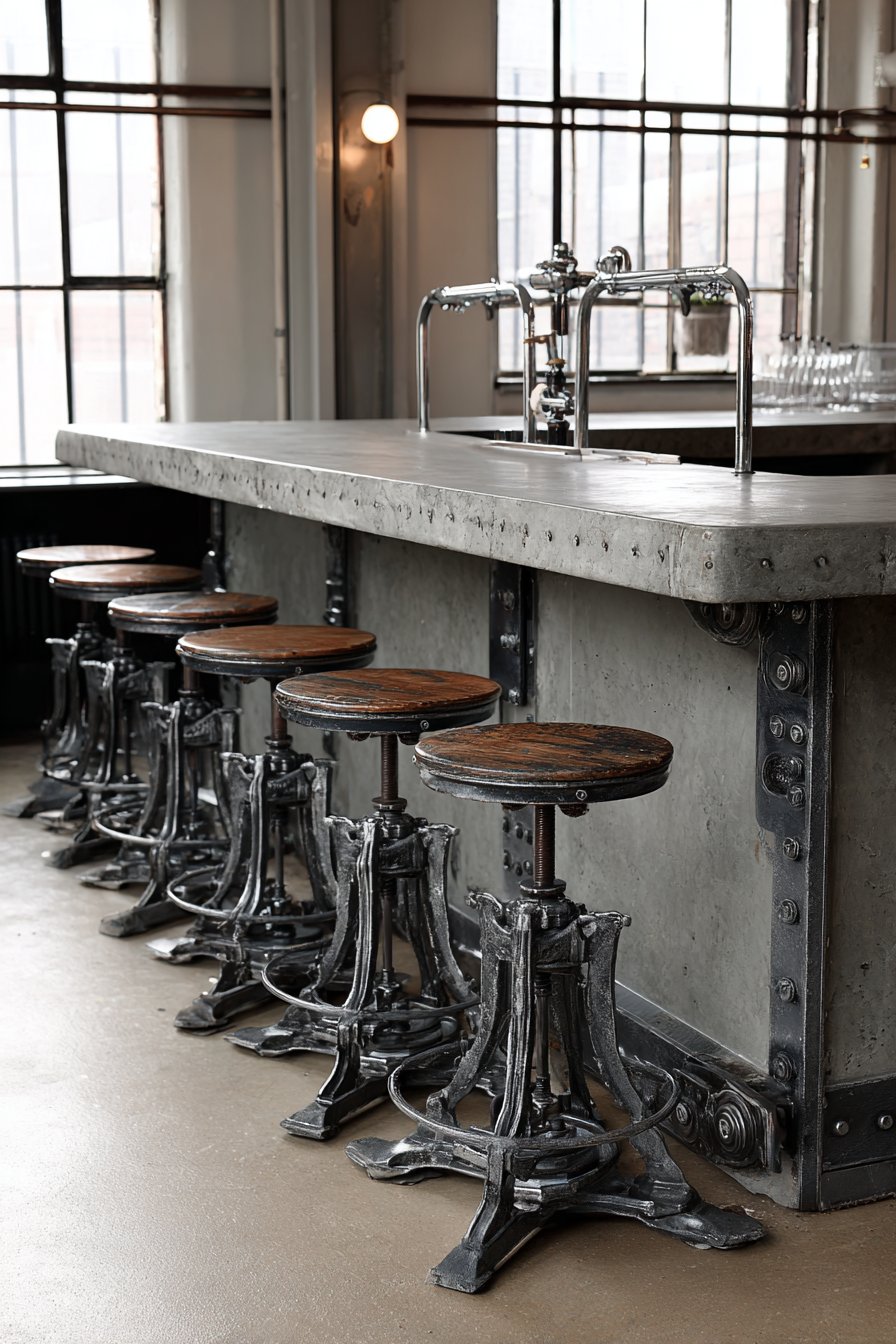 Incorporate Metal Bar Stools and Seating